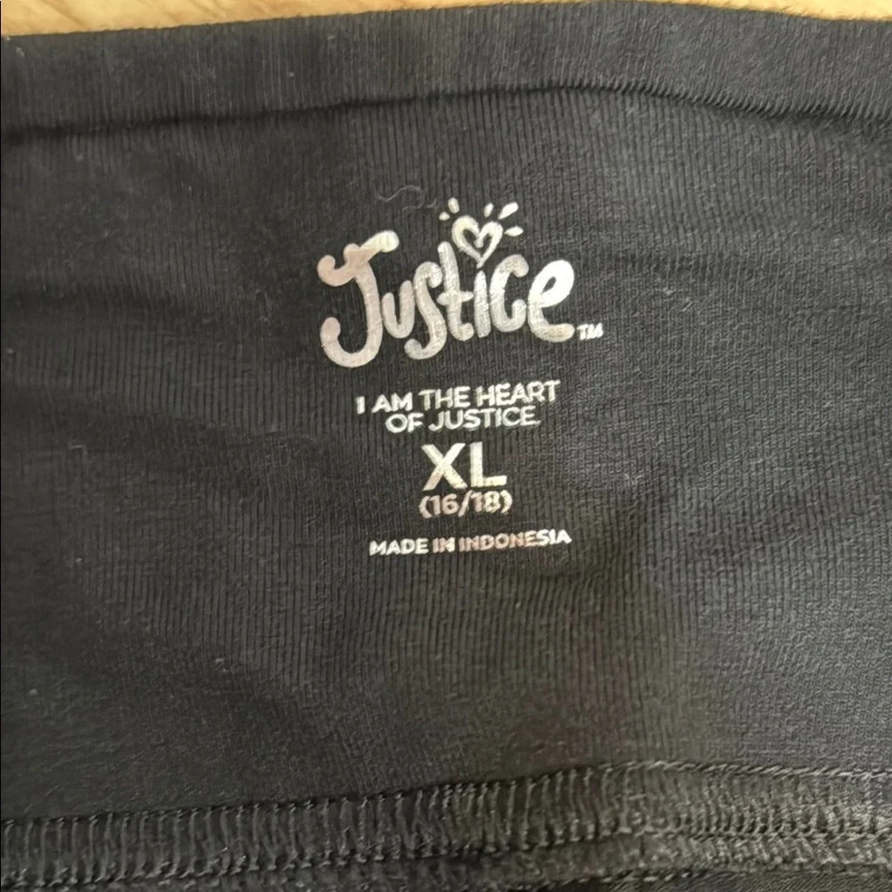 Justice Girls XL 16/18 Black High Rise Stretch Leggings